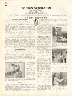 Reynolds Corp 1938 Vintage Catalog Wall ECOD Lath Plaster Base