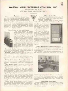 Watson Mfg Company 1938 Vintage Catalog Window Screens Venetian Blinds