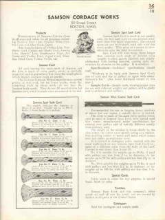 Samsom Cordage Works 1938 Vintage Catalog Blinds Cord Braided Cotton Samsom Cordage Works 1938 Vintage Catalog Blinds Cord Braided Cotton