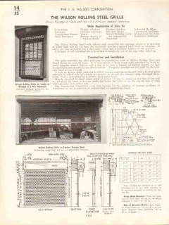 J G Wilson Corp 1938 Vintage Catalog Rolling Steel Grille Intrusion