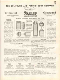 Compound Pyrono Door Company 1938 Vintage Catalog Fireproof Wood Compound Pyrono Door Company 1938 Vintage Catalog Fireproof Wood