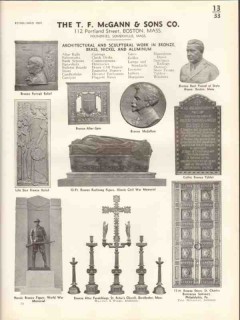 T F McGann Sons Company 1938 Vintage Catalog Sculptural Architectural