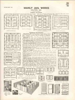 Manly Machine Company 1938 Vintage Catalog Jail Works Cell Equipment Manly Machine Company 1938 Vintage Catalog Jail Works Cell Equipment
