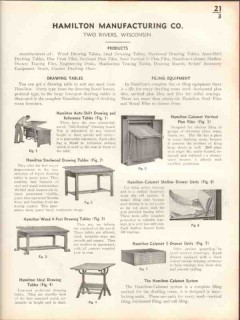 Hamilton Mfg Company 1938 Vintage Catalog Furniture Drawing Tables