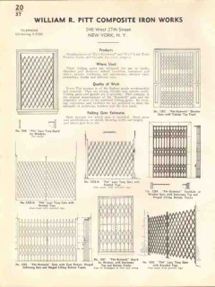 William R Pitt Composite Iron Works 1938 Vintage Catalog Folding Gates
