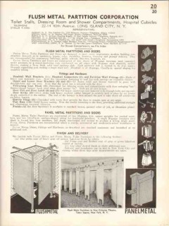 Flush Metal Partition Corp 1938 Vintage Catalog Toilet Stalls Bathroom