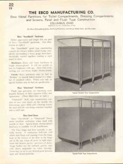 Ebco Mfg Company 1938 Vintage Catalog Toilet Partitions Doors Metal