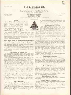 E F King Company 1938 Vintage Catalog Paint Putty Triple Leadkote E F King Company 1938 Vintage Catalog Paint Putty Triple Leadkote