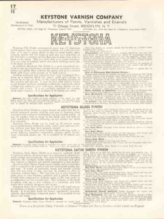 Keystone Varnish Company 1938 Vintage Catalog Paint Keystona Flat Keystone Varnish Company 1938 Vintage Catalog Paint Keystona Flat