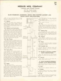 Nessler Mfg Company 1938 Vintage Catalog Laundry Waste Chutes Enameled Nessler Mfg Company 1938 Vintage Catalog Laundry Waste Chutes Enameled