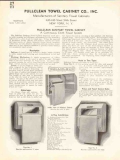 Pullclean Towel Cabinet Company 1938 Vintage Catalog Cloth Continuous Pullclean Towel Cabinet Company 1938 Vintage Catalog Cloth Continuous
