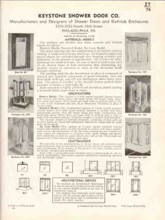 Keystone Shower Door Company 1938 Vintage Catalog Bathtub Enclosures Keystone Shower Door Company 1938 Vintage Catalog Bathtub Enclosures