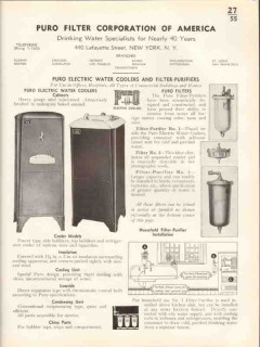 Puro Filter Corp 1938 Vintage Catalog Water Coolers Purifiers Electric Puro Filter Corp 1938 Vintage Catalog Water Coolers Purifiers Electric