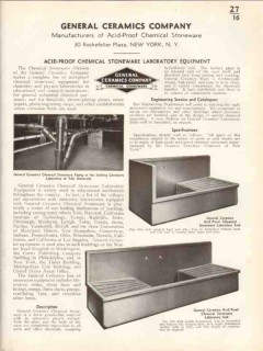 General Ceramics Company 1938 Vintage Catalog Chemical Stoneware