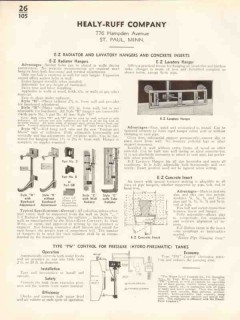 Healy-Ruff Company 1938 Vintage Catalog Lavatory E-Z Radiator Hangers Healy-Ruff Company 1938 Vintage Catalog Lavatory E-Z Radiator Hangers