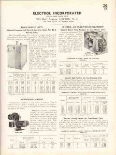 Electrol Inc 1938 Vintage Catalog Boiler Burner Units Air Conditioning
