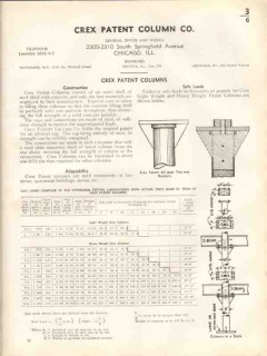 Crex Patent Column Company 1938 Vintage Catalog Concrete Steel Shell