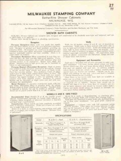 Milwaukee Stamping Company 1938 Vintage Catalog Shower Bath Bathe-Rite Milwaukee Stamping Company 1938 Vintage Catalog Shower Bath Bathe-Rite
