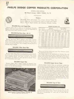 Phelps Dodge Copper Products Corp 1938 Vintage Catalog Pipe Bulldog Phelps Dodge Copper Products Corp 1938 Vintage Catalog Pipe Bulldog