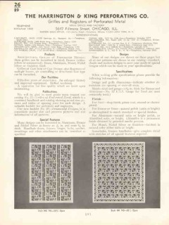 Harrington King Perforating Company 1938 Vintage Catalog Grilles Metal Harrington King Perforating Company 1938 Vintage Catalog Grilles Metal