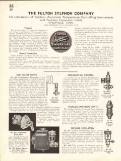 Fulton Sylphon Company 1938 Vintage Catalog Temperature Control