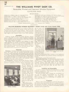 Williams Pivot Sash Company 1938 Vintage Catalog Windows Reversible