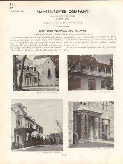 Smyser-Royer Company 1938 Vintage Catalog Cast Iron Verandas Railings Smyser-Royer Company 1938 Vintage Catalog Cast Iron Verandas Railings