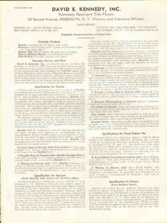 David E Kennedy Inc 1938 Vintage Catalog Floors Kentile Asphalt Walls