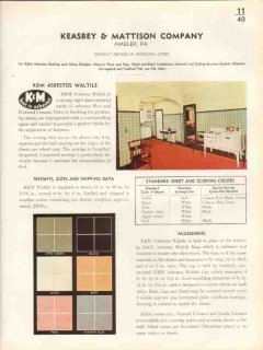 Keasbey Mattison Company 1938 Vintage Catalog Asbestos Waltile Cement