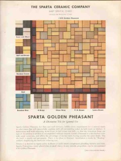 Sparta Ceramic Company 1938 Vintage Catalog Tile Floor Golden Pheasant
