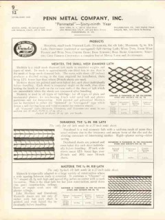 Penn Metal Company 1938 Vintage Catalog Penmetal Meshtex Durabond 