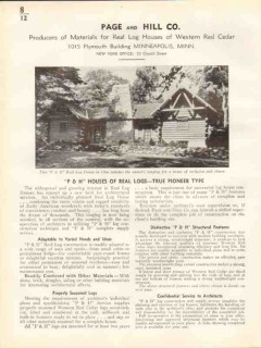 Page Hill Company 1938 Vintage Catalog Wood Log Home Western Red Cedar Page Hill Company 1938 Vintage Catalog Wood Log Home Western Red Cedar