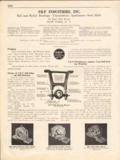 SKF Industries Inc 1931 Vintage Catalog Bearing Ball Roller Self-Align