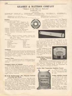 Keasbey Mattison Company 1931 Vintage Catalog Asbestos Insulation