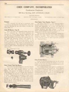 Coen Company 1931 Vintage Catalog Combustion Engineers Burners Oil Gas Coen Company 1931 Vintage Catalog Combustion Engineers Burners Oil Gas