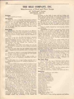 Rile Company 1931 Vintage Catalog Roof Floor Sump Cast Iron Rain Drain