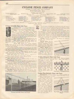 Cyclone Fence Company 1931 Vintage Catalog Chain Link Gates Invincible