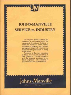Johns-Manville 1931 Vintage Catalog Insulation Asbestos Floor Roofing