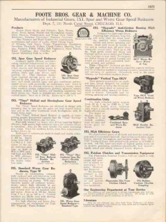 Foote Bros Gear Machine Company 1931 Vintage Catalog Speed Reducers