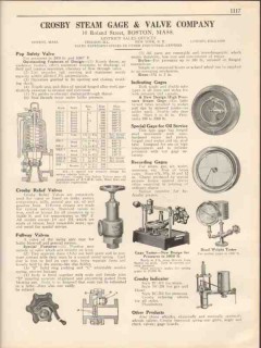 Crosby Steam Gage Valve Company 1931 Vintage Catalog Pop Safety Relief