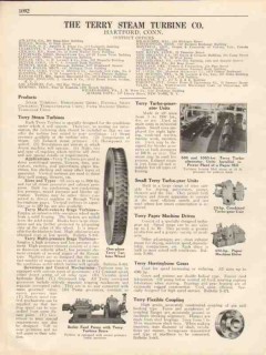 Terry Steam Turbine Company 1931 Vintage Catalog Turbo-Generator Units