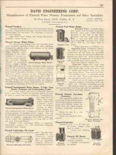 Davis Engineering Corp 1931 Vintage Catalog Heaters Paracoil Water Davis Engineering Corp 1931 Vintage Catalog Heaters Paracoil Water