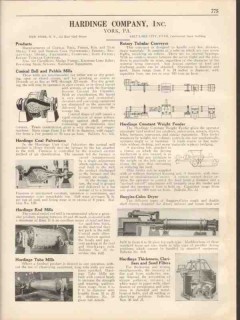 Hardinge Company 1931 Vintage Catalog Conical Ball Pebble Rod Mills Hardinge Company 1931 Vintage Catalog Conical Ball Pebble Rod Mills
