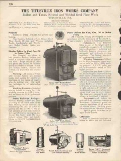 Titusville Iron Works Company 1931 Vintage Catalog Heat Power Boilers