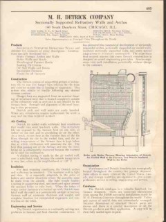 M H Detrick Company 1931 Vintage Catalog Boiler Refractory Walls Arch
