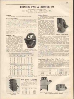 Johnson Fan Blower Company 1931 Vintage Catalog Heat Propeller Volume