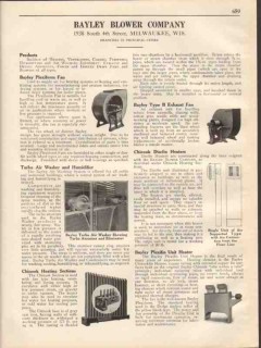 Bayley Blower Company 1931 Vintage Catalog Fan Heater Unit Plexiform Bayley Blower Company 1931 Vintage Catalog Fan Heater Unit Plexiform