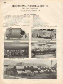 Pennsylvania Furnace Iron Company 1931 Vintage Catalog Steel Plate Pennsylvania Furnace Iron Company 1931 Vintage Catalog Steel Plate