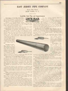 East Jersey Pipe Company 1931 Vintage Catalog Steel Plate Lock-Bar East Jersey Pipe Company 1931 Vintage Catalog Steel Plate Lock-Bar