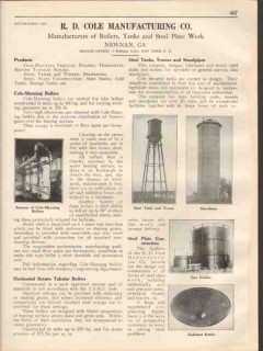 R D Cole Mfg Company 1931 Vintage Catalog Boilers Tanks Cole-Manning R D Cole Mfg Company 1931 Vintage Catalog Boilers Tanks Cole-Manning